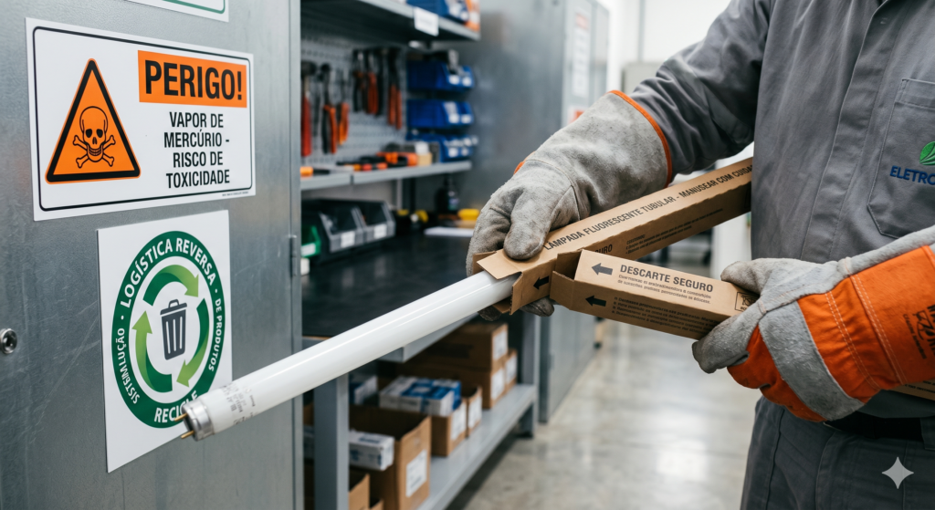 Gestao-Residuos-Eletricista-descarte-lampadas-fluorescentes-vapor-washington-pro-1024x559 Do Multímetro ao Descarte: Guia de Gestão de Resíduos para o Eletricista de Manutenção
